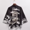 GRACEART Dámský kimonový župan, univerzální velikost, potisk vln a draka, yukata (3)