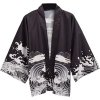 GRACEART Dámský kimonový župan, univerzální velikost, potisk vln a draka, yukata (1)
