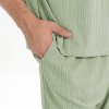Pyžamo krátké pánské letní dvoudílné s elastickým pasem a kapsami, zelené (4)