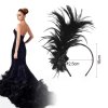 Ozdoba do vlasů s peřím, čelenka z 20. let, černá (5)