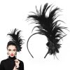 Ozdoba do vlasů s peřím, čelenka z 20. let, černá (1)