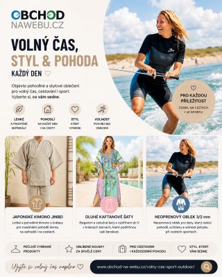 ✨ Volný čas je o pohodě, zážitcích a chvílích, které si užíváte podle svého. Ať už vyrážíte na dovolenou, relaxujete doma,...