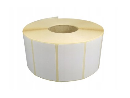 Etiketa 60x30mm, dutinka D40mm, 3000ks/role, bílá, samolep, papír, standardní lepidlo