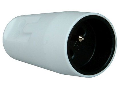 Zásuvka na prodlužovací kabel KOPP, 230V, 16A, plast, bílá + černá, 1808.0200.5