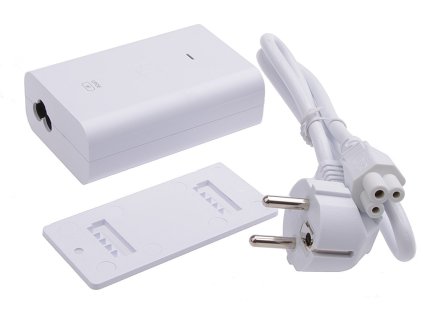 Ubiquiti U-POE-af, aktivní, max48V, 0.32A, 15W, bílý, 1Gbps, reset, stíněný, POE adapter, 230V, pin power +4,5/-7,8