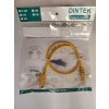 Patch kabel DINTEK 0.5m žlutý, Cat.6, PVC, U/UTP, pozlacené piny, botka, lanko, úzký profil, jednotlivě balený, T568B