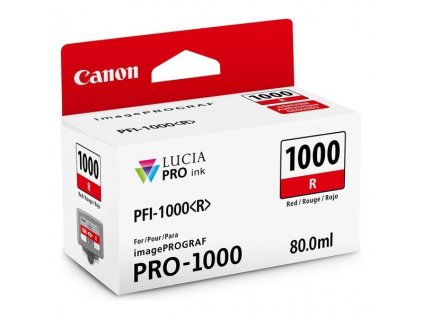 Náplň do tiskárny Canon PFI-1000R, Červená (0554C001) - originální kazeta