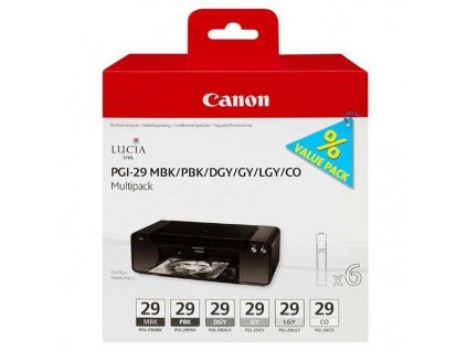 Náplně do tiskárny Canon PGI-29 MBK/PBK/DGY/GY/LGY/CO Multi pack (4868B018) - originální kazety