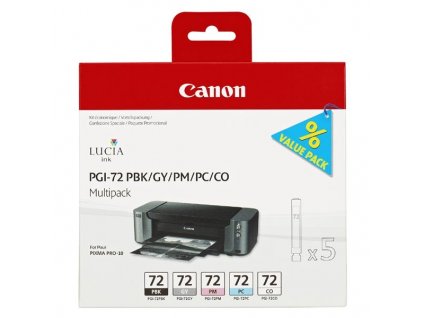 Náplně do tiskárny Canon PGI-72 PBK/GY/PM/PC/CO, Multi Pack (6403B007) - originální kazety