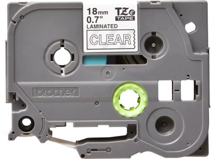 Brother TZE-145, 18mm, bílý tisk/průsvitný podklad - originální páska laminovaná