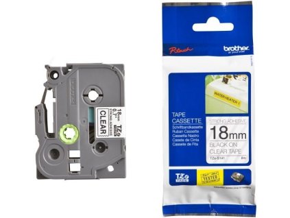 Brother TZE-S141, 18mm, černý tisk/průsvitný podklad - originální páska laminovaná, extrémně adhezivní