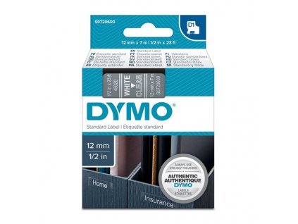 Dymo D1 45020, S0720600, 12mm, bílý tisk/transparentní podklad - originální páska