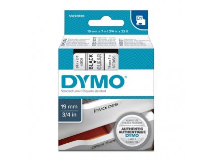 Dymo D1 45800, S0720820, 19mm, černý tisk/průhledný podklad - originální páska