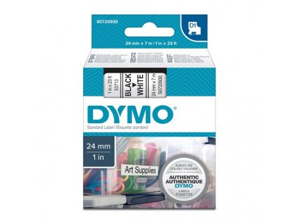 Dymo D1 53713, S0720930, 24mm, černý tisk/bílý podklad - originální páska