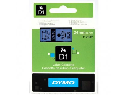 Dymo D1 53716, S0720960, 24mm, černý tisk/modrý podklad - originální páska