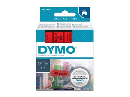 Dymo D1 53717, S0720970, 24mm, černý tisk/červený podklad - originální páska