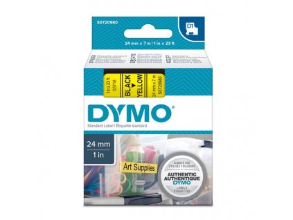 Dymo D1 53718, S0720980, 24mm, černý tisk/žlutý podklad - originální páska