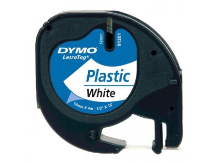 Dymo LetraTag 59422, S0721560, 12mm, černý tisk/bílý podklad - originální páska