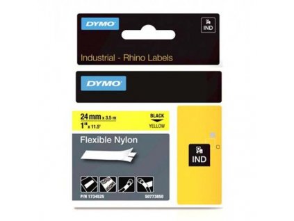 Dymo Rhino 1734525, S0773850, 24mm, černý tisk/žlutý podklad - originální páska