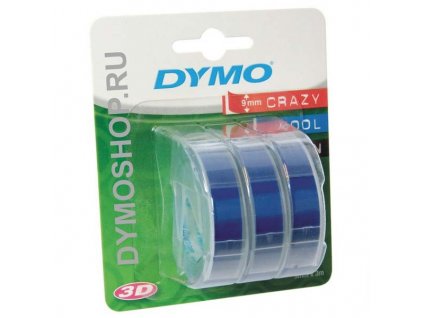 Dymo 3D S0847740, 9mm, bílý tisk/modrý podklad - 3ks, originální páska