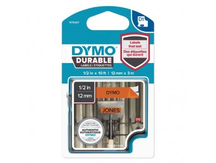 Dymo D1 1978367, 12mm, černý tisk/oranžový podklad - originální páska