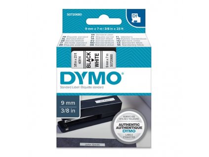 Dymo D1 40913, S0720680, 9mm, černý tisk/bílý podklad - originální páska