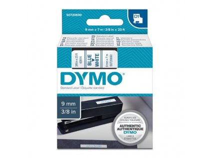 Dymo D1 40914, S0720690, 9mm, modrý tisk/bílý podklad - originální páska