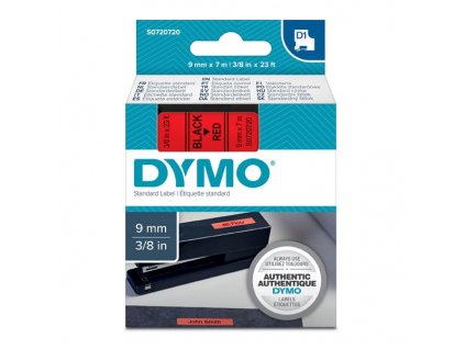 Dymo D1 40917, S0720720, 9mm, černý tisk/červený podklad - originální páska