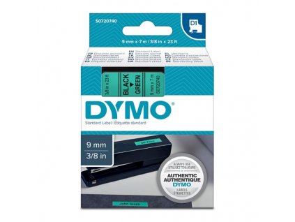 Dymo D1 40919, S0720740, 9mm, černý tisk/zelený podklad - originální páska