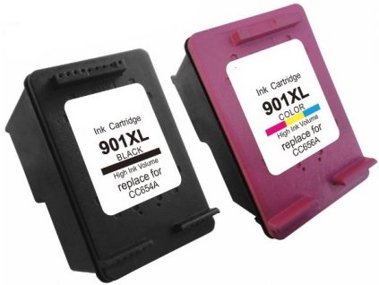 HP 901 XL (CC654AE + CC656AE) černá+barevná - kompatibilní