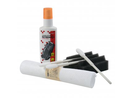 6488 cistici sada na klavesnice spray 50ml 5 ubrousku 3 aplikatory houbicka logo