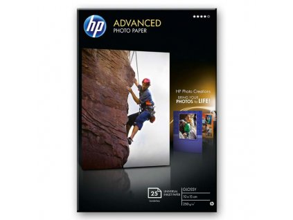 7076 hp advanced glossy photo paper foto papir leskly zdokonaleny bily 10x15cm 250 g m2 25 ks q8691a inkoustovy