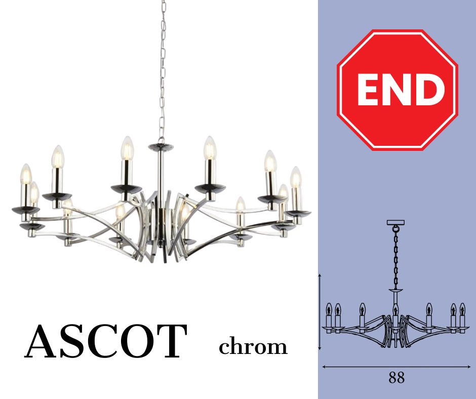 41312-12CC Ascot 12 × E14 lesklý chrom