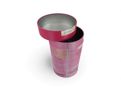 BAZAR Plechová dóza na čaj růžová válec