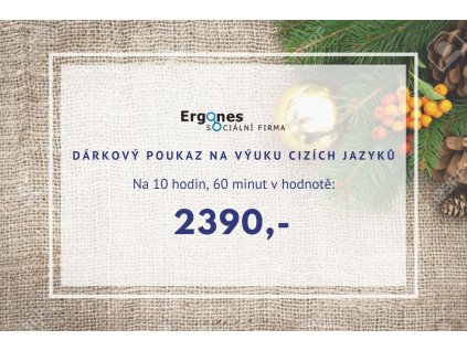 Dárkový poukaz na výuku cizích jazyků 10x60min.