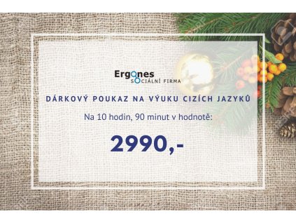 Dárkový poukaz na výuku cizích jazyků 10x90min.