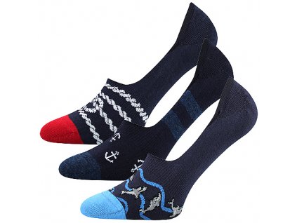 Voxx Extra krátké ponožky ťapky VORTY balení 3 páry v barevném mixu mix A