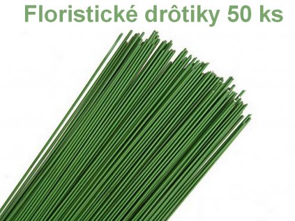 Floristické drôtiky zelené 50 ks c.28, 0,3 mm