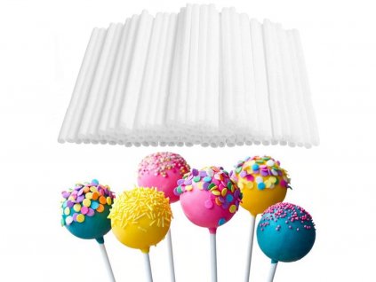 Tyčinky na cakepops 80 ks biele 10 cm 1