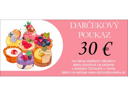 Darčekový poukaz v hodnote 30 €