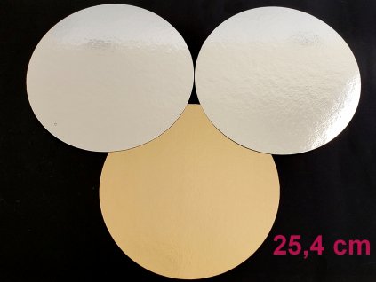 Podložka pod tortu 3 ks kruhová zlatá strieborná O 25,4 cm FunCakes 1