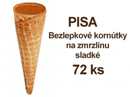 Bezlepkové kornútky na zmrzlinu sladké PISA 72 ks