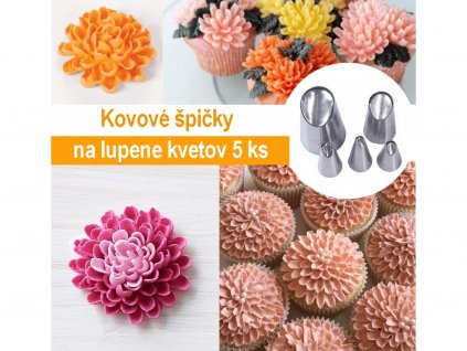 Kovové špičky na lupene kvetov 5 ks (rôzne veľkosti) 1