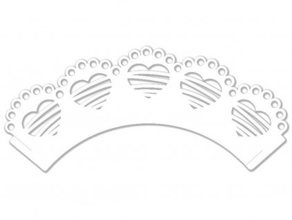 Ozdobný obal čipka pre košíček na muffiny SRDCE 12 ks 1