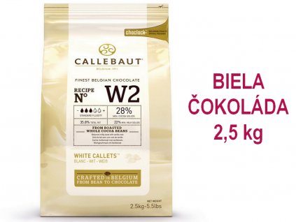 BIELA čokoláda Callebaut 28% 2,5 kg