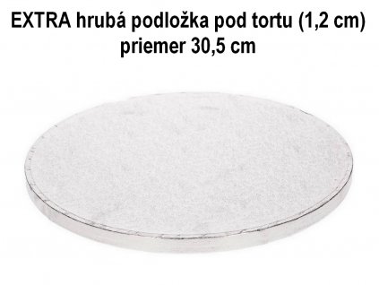 EXTRA hrubá podložka pod tortu STRIEBORNÁ (1,2 cm) Ø 30,5 cm