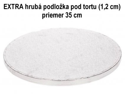 EXTRA hrubá podložka pod tortu kruhová strieborná (1,2 cm) Ø 35 cm