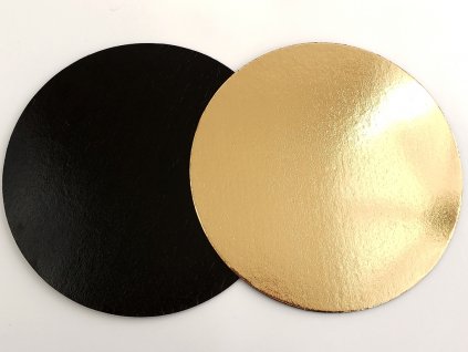 Podložka pod tortu papierová EXTRA hrubá, zlatá čierna O 28 cm