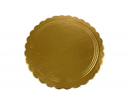 Podložka pod tortu hrubá zlatá čierna s ozdobným okrajom O 26 cm