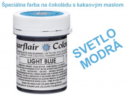 Špeciálna farba na čokoládu s kakaovým maslom svetlo MODRÁ 35g